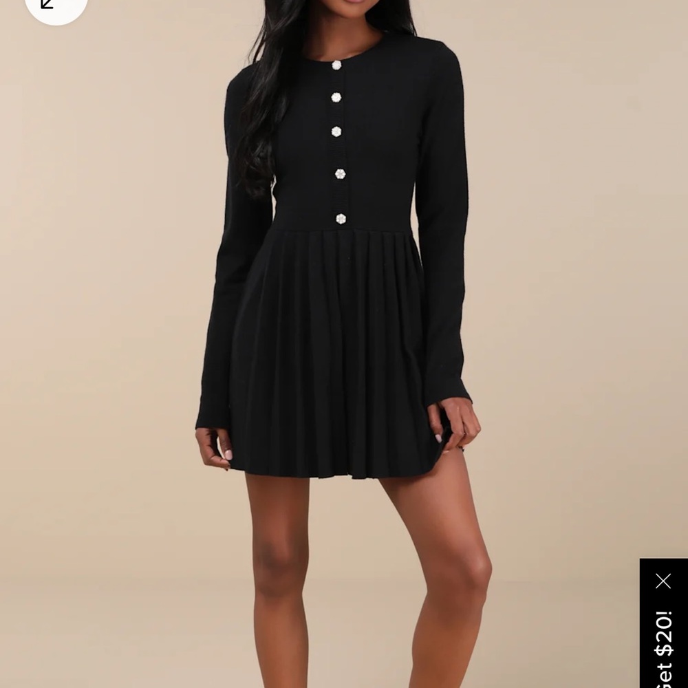 Lulus Black Button-Up Dress